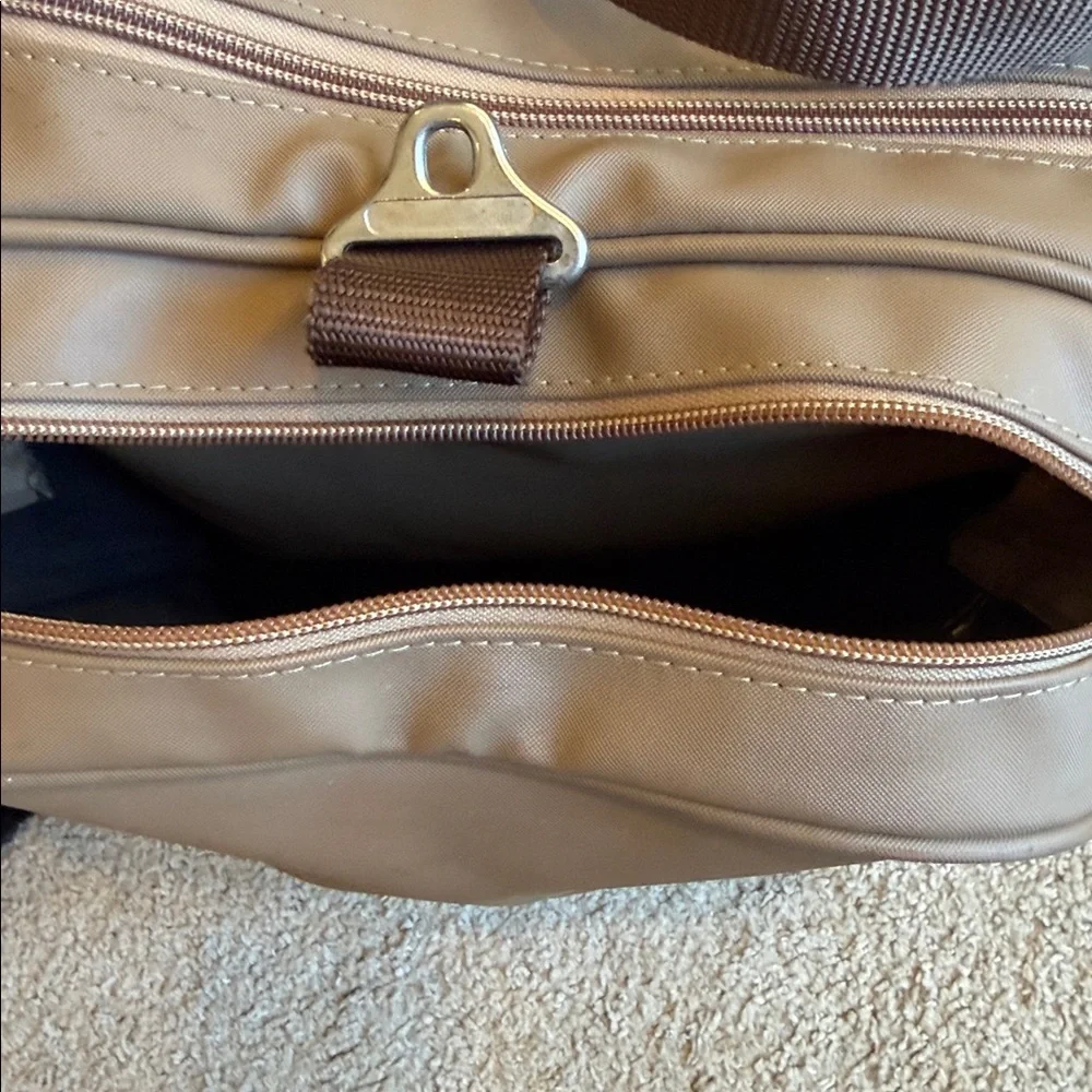 Jon Hart Design Tan/Brown Leather-Trim Duffle